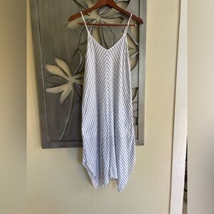 Splendid Chevron Pattern Lined Dress Black White Small